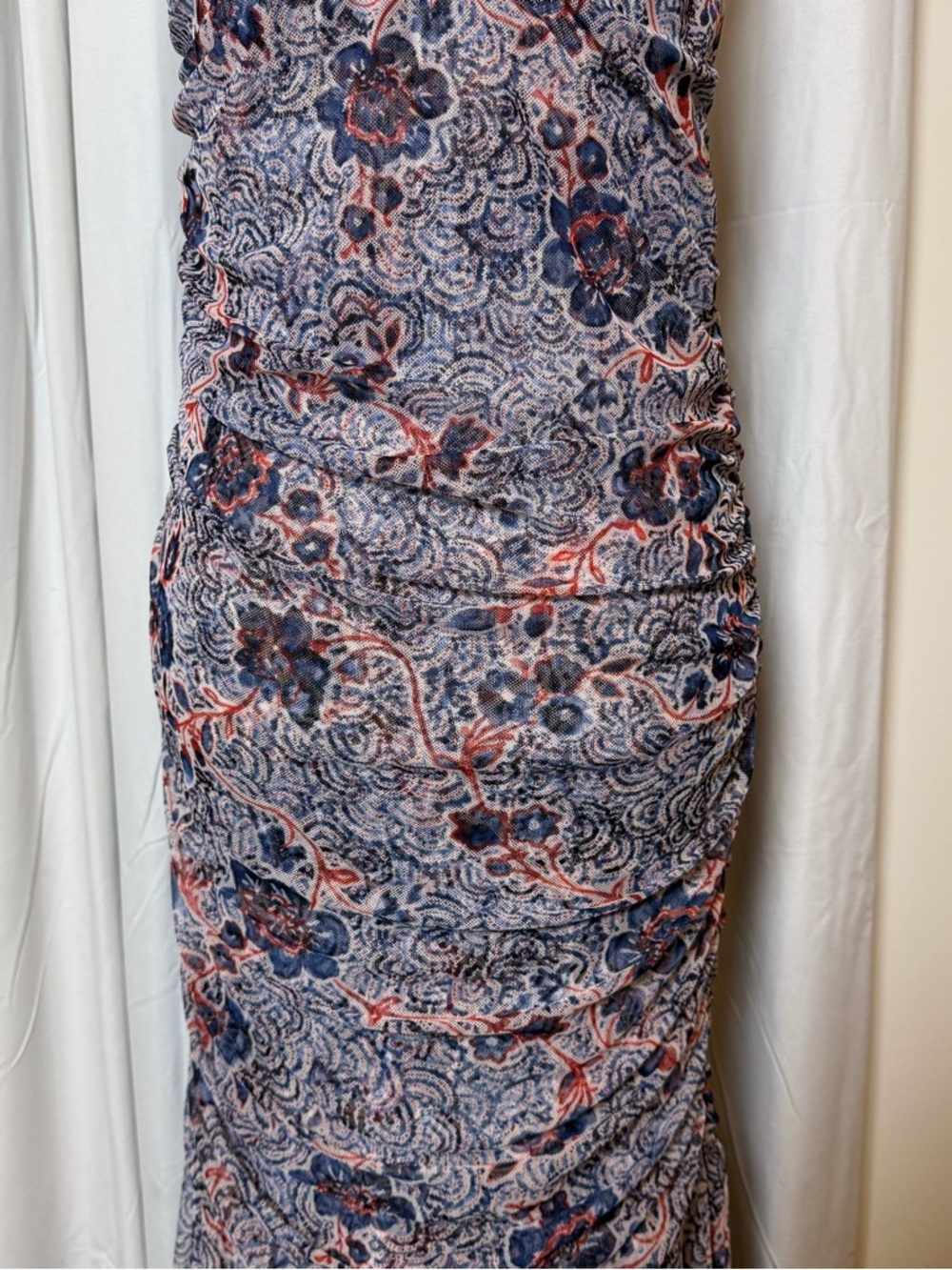 MISA Los Angeles Nicola Feathered Floral Halter Maxi Dress NWT Medium - Picture 7 of 13